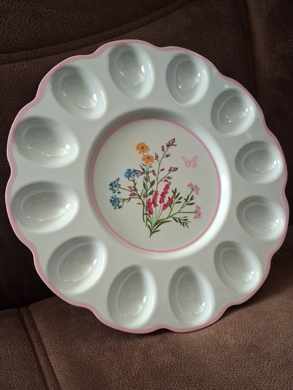 Dolly Parton Melamine Floral Deviled Egg Platter - Pink Trim